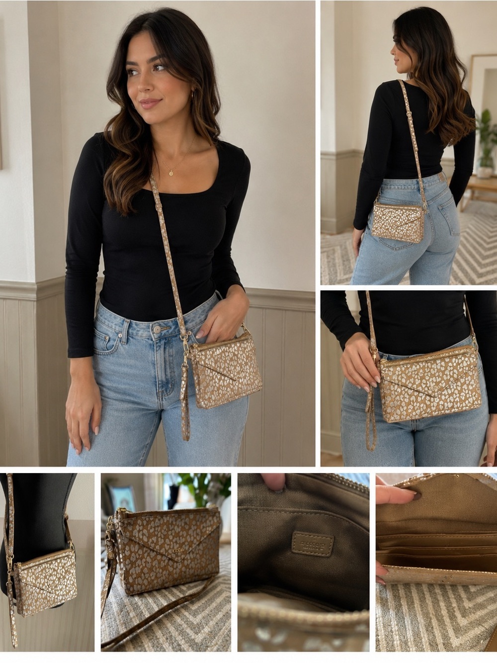Lodis Gold and Cream Clutch with Elegant Design